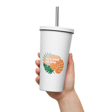 Insulated tumbler with a straw