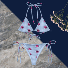 All-over print recycled string bikini