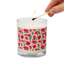Glass jar soy wax candle
