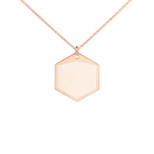 Engraved Silver Hexagon Necklace