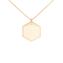Engraved Silver Hexagon Necklace