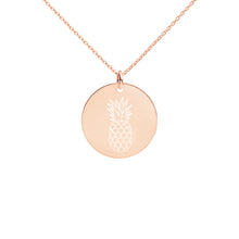 Engraved Silver Disc Necklace