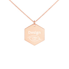 Engraved Silver Hexagon Necklace