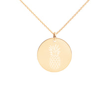 Engraved Silver Disc Necklace