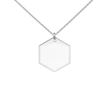 Engraved Silver Hexagon Necklace