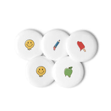 Set of pin buttons