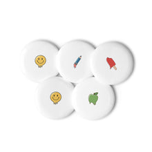 Set of pin buttons