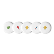 Set of pin buttons